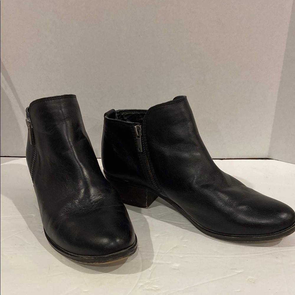 VGUC Lucky Brand Genuine Leather “Basel” Double Zipper Ankle Bootie